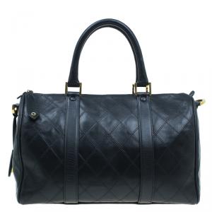 Chanel Black Calfskin Leather Boston Bag