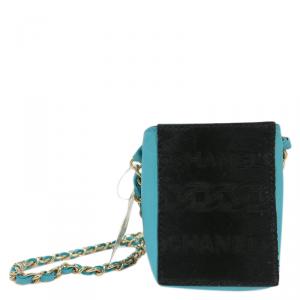 Pre Owned Chanel Bi Color Lambskin/Pony Hair Phone Holder Crossbody Bag