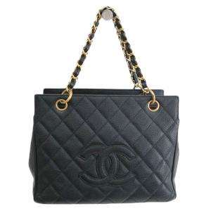 Pre Owned حقيبة يد شانيل بتيت تايمليس كافيار مبطن سوداء