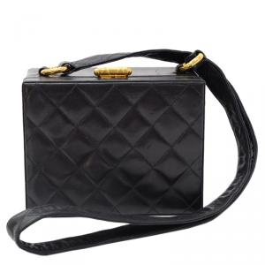 Chanel Black Quilted Lambskin Vintage Box Bag