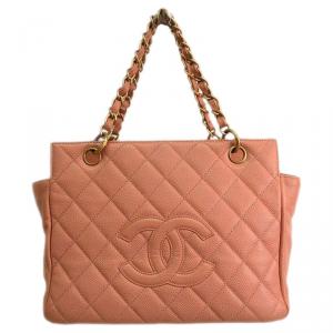 مملوكة مسبقًا Chanel Pink Quilted Caviar Leather Petite Timeless Shopper Tote