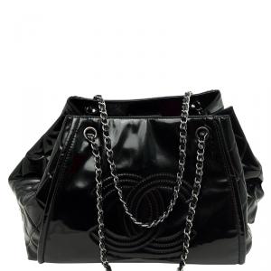 مملوكة مسبقًا Chanel Black Patent Leather CC Tote