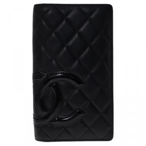 Chanel Black Quilted Leather CC Cambon Long Wallet