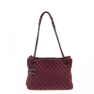 Pre Owned Chanel Pink Leather New Bubble Medium North-South Tote