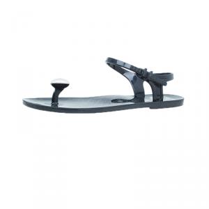 Pre Owned صندل شانيل CC بيرل جيلي أسود مقاس 37