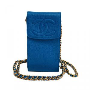 مملوكة مسبقًا Chanel Blue Caviar Leather Crossbody Pouch
