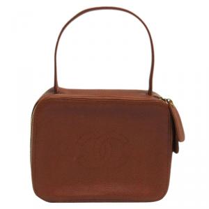 Pre Owned Chanel Brown Calfskin Vanity Bag