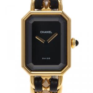 Chanel Black Gold-Plated Stainless Steel Première Women's Wristwatch 20MM