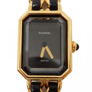 Chanel Black Gold-Plated Steel Première Women's Wristwatch 20MM