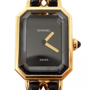 Chanel Black Gold-Plated Steel Première Women's Wristwatch 20MM