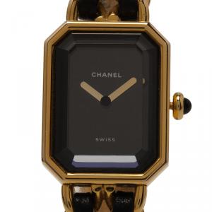 Chanel Black Gold-Plated Stainless Steel Première Women's Wristwatch 20MM 