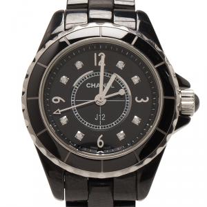 Chanel Black Ceramic J12 Women's Wristwatch 29MM