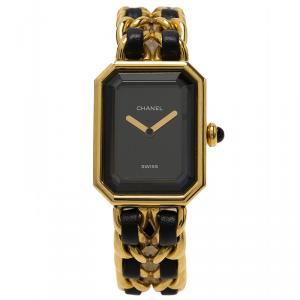 Chanel Black Gold-Plated Stainless Steel Premiere Women's Wristwatch 20MM