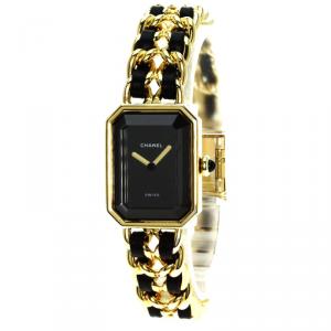 Chanel Black Gold-Plated Steel Premiere Women's Wristwatch 20MM
