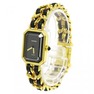 Chanel Black Gold-Plated Steel Premiere Women's Wristwatch 20MM