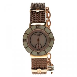 Charriol Mother of Pearl Rose Gold Tone Stainless Steel St-Tropez Women's Wristwatch 30MM