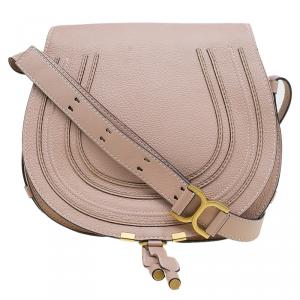 Chloe Blush Nude Leather Medium Marcie Crossbody Bag