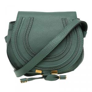 Chloe Green Leather Mini Marcie Crossbody Bag