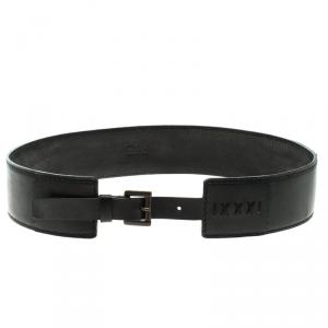 Chloe Black Leather Sequin Embellished Belt 85 CM