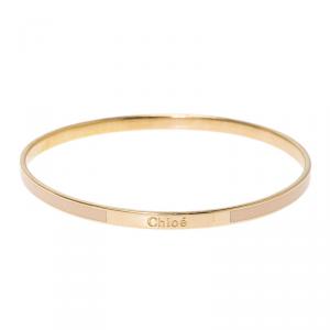 Chloe Holly Fluo Coral Enamel Gold Tone Narrow Bangle Bracelet