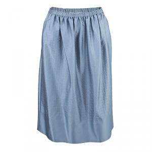 Pre Owned Chloe Silver Quilted Skirt S