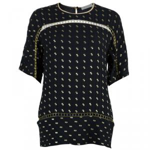 Pre Owned Chloe Black Gold Detail Top M