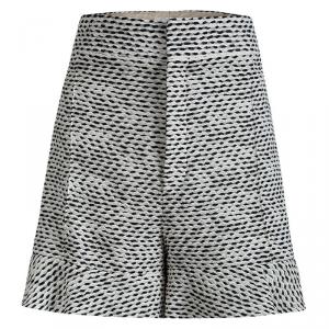 Pre Owned Chloe Monochrome Textured High Waist Shorts M