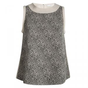 Chloe Cream Textured Front Detail Sleeveless Top S