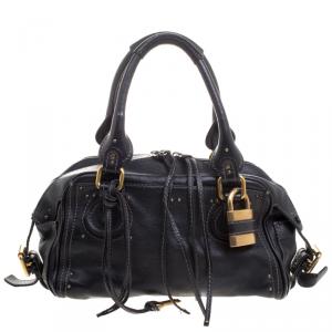 Pre Owned Chloe Black Leather Medium Paddington Satchel