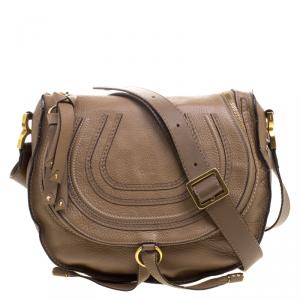 Pre Owned Chloe Brown Leather Medium Marcie Crossbody Bag