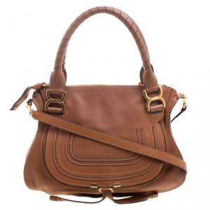 Pre Owned Chloe Brown Leather Medium Marcie Satchel