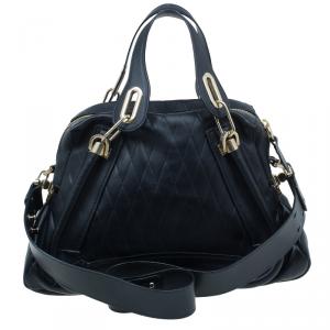Pre Owned Chloe Black Quilted Leather Medium Paraty Bag