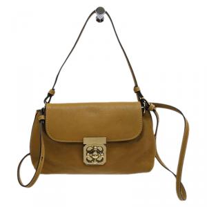 مملوكة مسبقًا Chloe Mustard Pebbled Leather Elsie Shoulder Bag