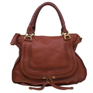 Pre Owned Chloe Brown Leather Large Marcie Satchel