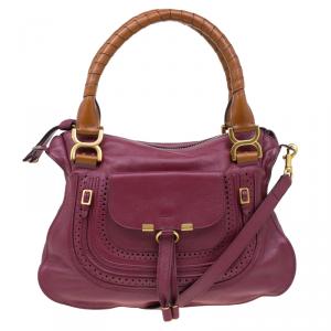 Pre Owned Chloe Burgundy Leather Medium Marcie Animation Shoulder Bag