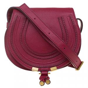 Pre Owned Chloe Red Leather Mini Marcie Crossbody Bag