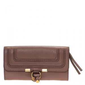 Chloe Brown Leather Marcie Long Wallet
