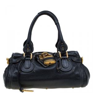 Pre Owned Chloe Black Leather Medium Paddington Satchel