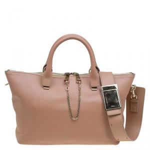 Pre Owned Chloe Bi Color Leather Medium Baylee Tote