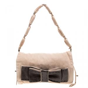 Pre Owned Chloe Blush Pink Leather Bow Shoulder Bag