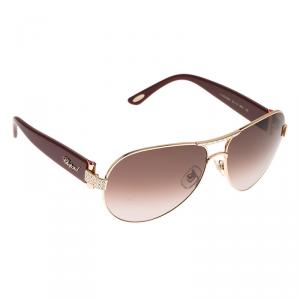 Chopard Gold and Burgundy SCH866S Aviators
