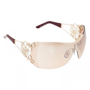 Chopard Maroon Gold Plated SCH 692S Shield Sunglasses
