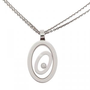 Pre Owned Chopard Happy Spirit Diamond White Gold Pendant Necklace