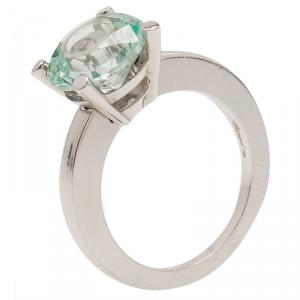 Pre Owned Chopard So Happy Diamond Diamond 18kt White Gold Ring Size 53