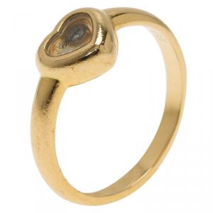 Pre Owned Chopard Miss Happy Diamond Yellow Gold Ring Size 49