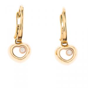 Pre Owned Chopard Miss Happy Diamond Rose Gold Drop Earrings