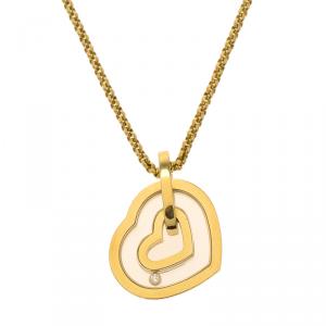 Chopard Happy Diamonds Diamond Yellow Gold Heart Pendant Chain Necklace