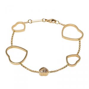 Chopard Happy Hearts Diamond & 18k Rose Gold Bracelet 17cm