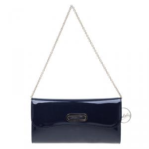 Christian Louboutin Navy Blue Patent Leather Riviera Clutch