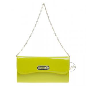 Christian Louboutin Yellow Patent Leather Riviera Clutch